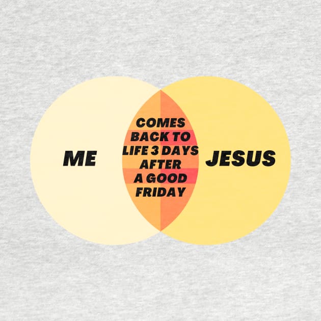 Venn Diagram of Me and Jesus - Comes back to life 3 days after a good friday by Jean-Claude Venn-Diagram